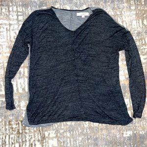 LOFT Long Sleeve Shirt Size Small Petite COLOR: Dark & Light Gray